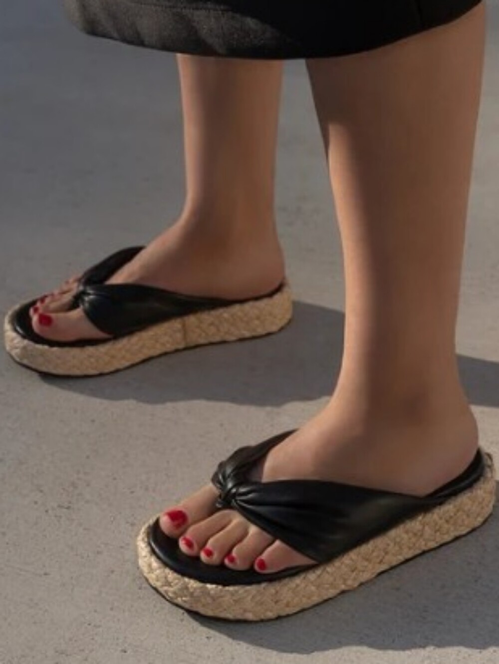 Naked Feet Costa Black Platform Sandals - Size 9.5 - NWT